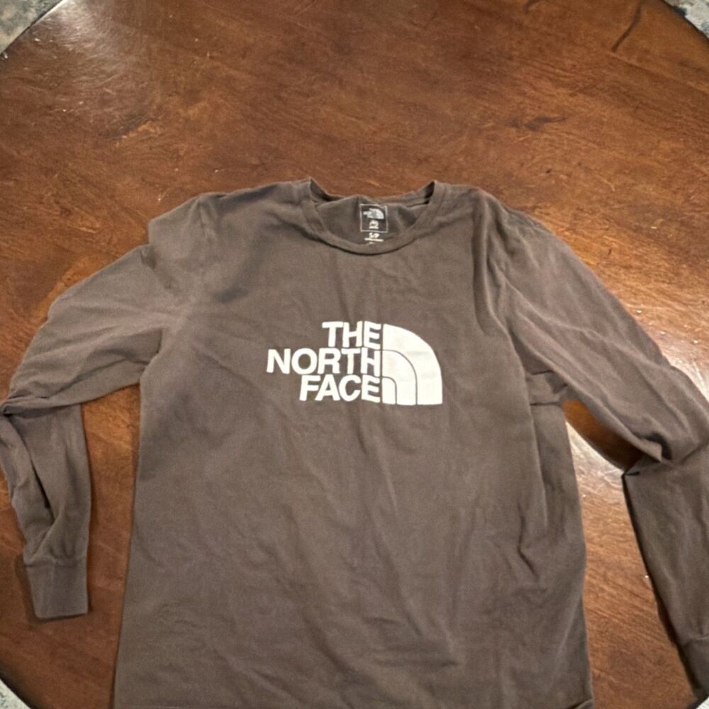 The North Face A5 Series Brown Cotton Logo Men's S Long Sleeve T-Shirt